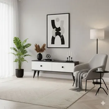 Televizní stolek TV stolek Mona 120 - Anthracite, White