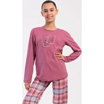 Dámské pyžamo Dětské pyžamo dlouhé Charlotte světle modrá 11 - 12