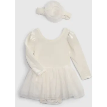 Dívčí šaty GAP Dívčí Baby sametové body se sukní GAP Bílá 74-80 (2451899)