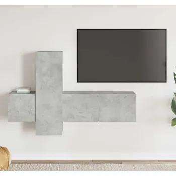 Obývací stěna vidaXL 5dílný set TV skříněk dřevotříska [3078759] Barva: Betonová šedá