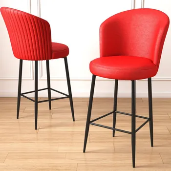 Barová židle Bar Stool Set (6 Pieces) Uras - Red, Black