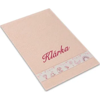 Dětský ručník se jménem NA PŘÁNÍ 30x50 Pohádkové dobrodružství světlá lososová