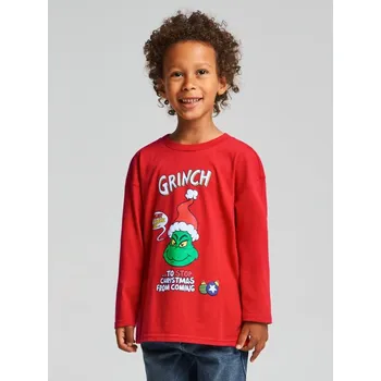 Chlapecké oblečení Sinsay - Tričko s dlouhými rukávy Grinch - červená - 037FC-33X - 037FC-33X-128