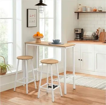 Jídelní stůl Bar Table & Stool Set (3 Pieces) Mola Set 100 - Karina White