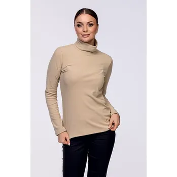 Dámský svetr Fleecový béžový dámský rolák s dlouhými rukávy 61 velikost 4XL