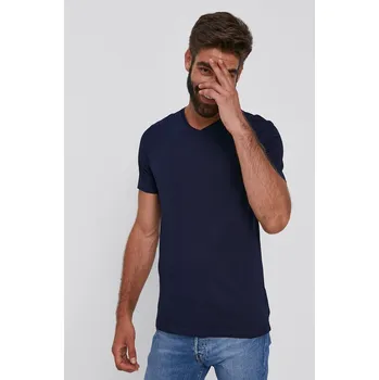 Pánské tričko Bavlněné tričko United Colors of Benetton tmavomodrá barva, hladké 3U53J4231.016 59X, vel. XXL