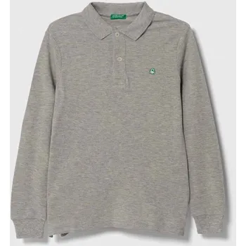 Chlapecké tričko Dětské bavlněné tričko s dlouhým rukávem United Colors of Benetton 3089C300Z.G.NOS šedá 90X, vel. 140
