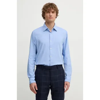 Pánská košile Bavlněná košile BOSS modrá barva, regular, s klasickým límcem, 50527586 50X, vel. 41