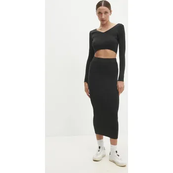 Dámská sukně Bavlněná souprava Answear.LAB černá barva L1213.hms 99X, vel. S/M