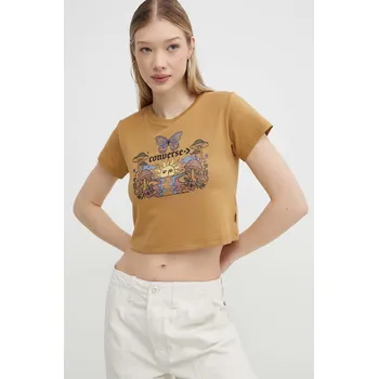 Pánské tričko Bavlněné tričko Converse hnědá barva 10026043.A03 88X, vel. L