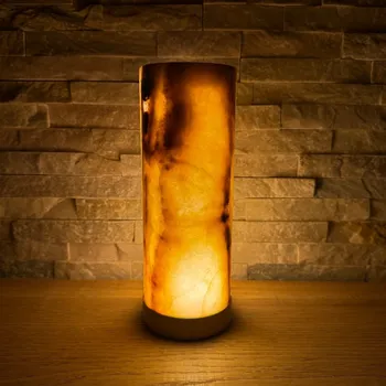 Lampička Svícen z přírodního kamene vysoký XL Růžové/oranžové tóny