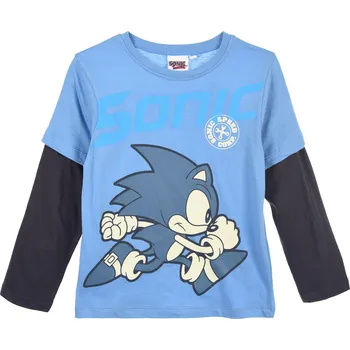 Dívčí tričko TRIKO SONIC (modré s černými rukávy) Velikost: 140