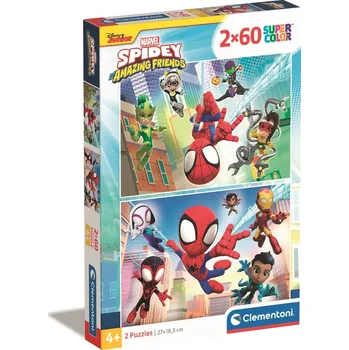 Puzzle Spiderman Clementoni - Puzzle 2x60 Spidey a jeho úžasní přátelé
