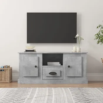 Televizní stolek vidaXL TV skříňka 100 x 35,5 x 45 cm kompozitní dřevo [816463] Barva: Betonová šedá