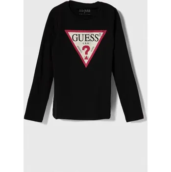 Chlapecké tričko Dětské tričko s dlouhým rukávem Guess černá barva J2YI50.K6YW1.PPYH 99X, vel. 118-122