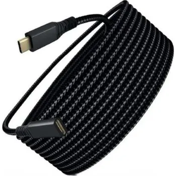 Kabel do PC WG - Prodlužovací kabel USB-C (male) na USB-C (female), 2 metry, nylonový oplet, černá 12340