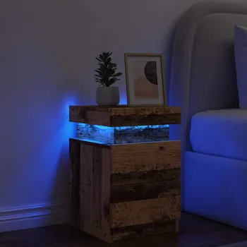 Noční stolek vidaXL Noční stolek s LED osvětlením 35 x 39 x 55 cm [836751] Barva: Staré dřevo