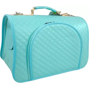 Taška pro psa a kočku Kožená cestovní taška na psa 43x27x27 Tyrkysový