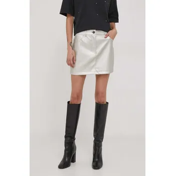 Dámská sukně Sukně Sisley stříbrná barva, mini 4KDYL001K.901 SLV, vel. 34
