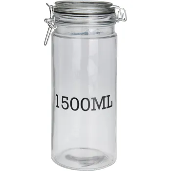 Keramický dřez Home Styling Collection Dóza s víkem s klipem, s informací o kapacitě, šířka 10 cm