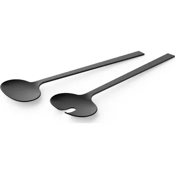 Příbor Salátové náčiní LENORA 30 cm, sada 2 ks, černá, nerezová ocel, Zack