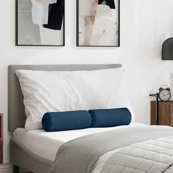 Polštáře 2 pcs Modrá Ø 15 x 40 cm textil