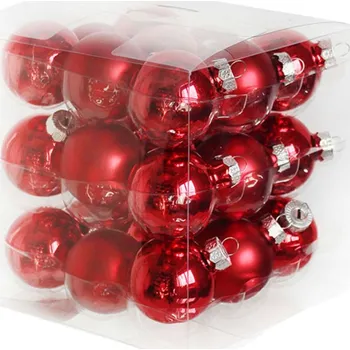 Vánoční ozdoba KLIA Koule sklo 2cm/27ks červená