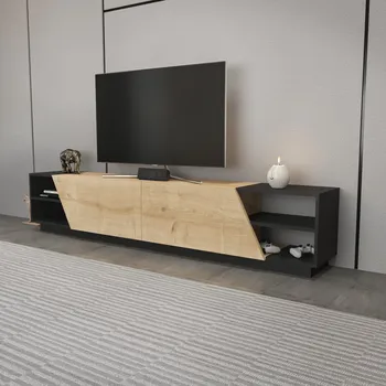 Televizní stolek TV stolek Rhodes - Anthracite, Oak