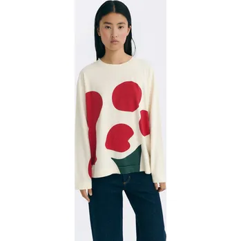 Dámské tričko Thinking MU Flower Contrast Emily Tee WHITE M