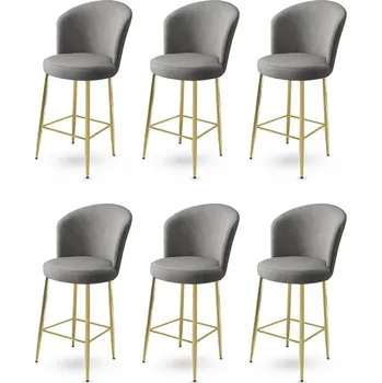 Barová židle Bar Stool Set (6 Pieces) Alte - Grey, Gold