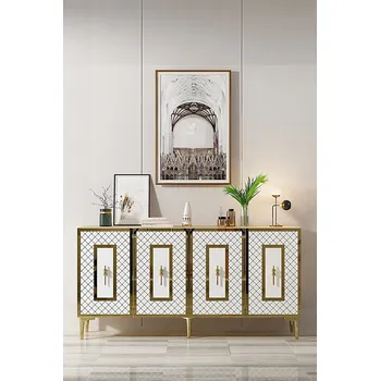 Komoda Konzolový stolek Puma 150 - Sapphire Oak, White, Gold