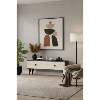 Televizní stolek TV stolek Mona 120 - Anthracite, Travertine