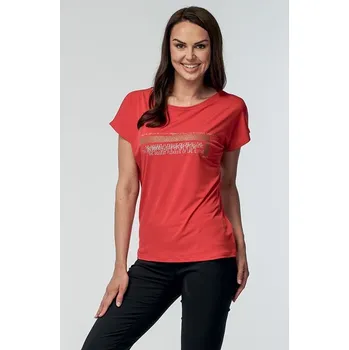 Dámská halenka Kimonová červená dámská halenka s potiskem 7789 velikost S