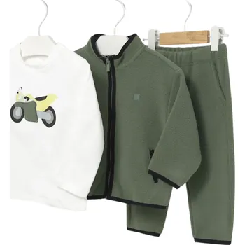 Kojenecký overall MAYORAL chlapecká tepláková souprava mikina, tepláky, tričko DR bílá, zelená vel. 92 cm