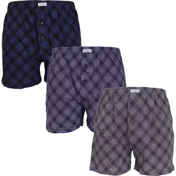Trenýrky 3 Pack pánské bavlněné trenky Andrie PS 5915 černá, grafit, navy - velikost L