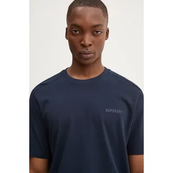 Pánské tričko Bavlněné tričko Superdry tmavomodrá barva, s potiskem, M1012083A-JKE M1012083A.JKE 59X, vel. S