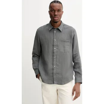 Pánská košile Košile A.P.C. Chemise Cassel LIAEK-H12545 BLACK pánská, černá barva, regular, s klasickým límcem LIAEK.H12545 90Y, vel. M