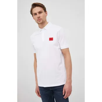 Bavlněné polo tričko Hugo Dereso222 50466202 bílá 00X, vel. S