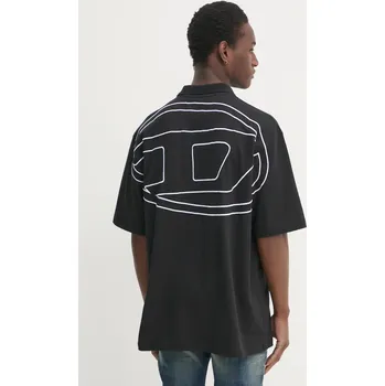 Bavlněné polo tričko Diesel černá barva, A10763.0HGAM 99X, vel. L