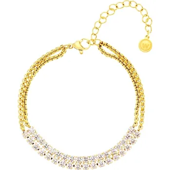 Náramek Oliver Weber Dvojitý pozlacený náramek s kubickými zirkony Cryston Lumiere 32443G + 2 měsíce na vrácení zboží