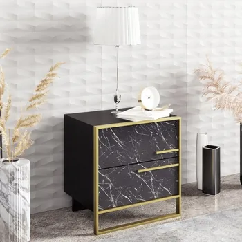 Noční stolek Noční stolek Polka - Black