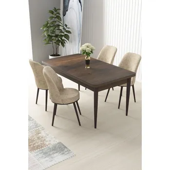 Jídelní stůl Dining Table & Chairs Set (5 Pieces) Nil - Baroque, Cream