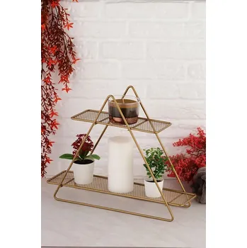 police Dekorativní kovová nástěnná police Piramit D2K