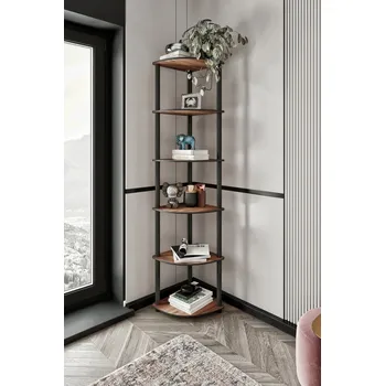 Knihovna Knihovna Bookcase 6 Corner - Walnut