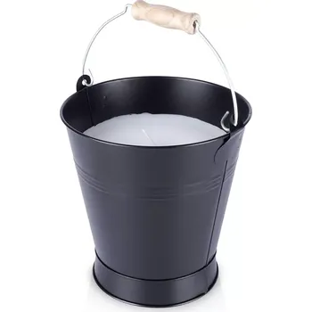 Svíčka Vonná citronová svíčka v kovovém kyblíku 16 × 18 cm