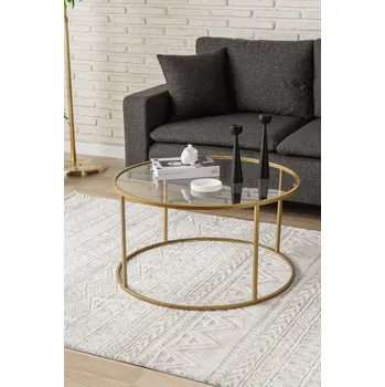 Konferenční stolek Konferenční stolek Berlin 80 - Gold, Transparent