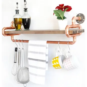 police Dekorativní dřevěná nástěnná police Cop045