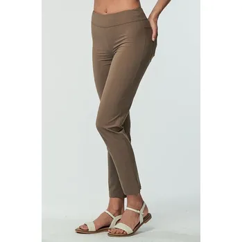 Funkční úzké hnědé dámské kalhoty nad kotníky 313 sil délka normální velikost 4XL