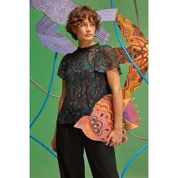 Dámská halenka Halenka Medicine dámská, černá barva, vzorovaná RW24.BKDB53 99F, vel. S