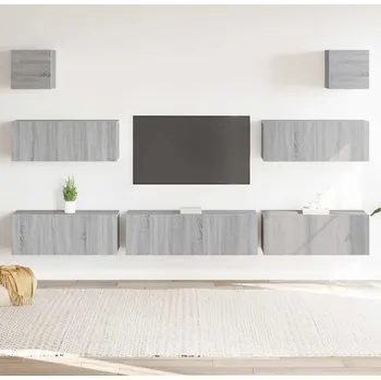 Obývací stěna vidaXL 7dílný set TV skříněk kompozitní dřevo [3114548] Barva: šedá sonoma